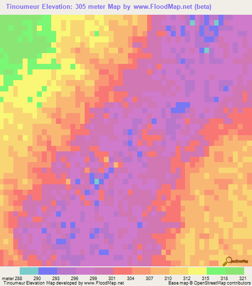 Tinoumeur,Algeria Elevation Map