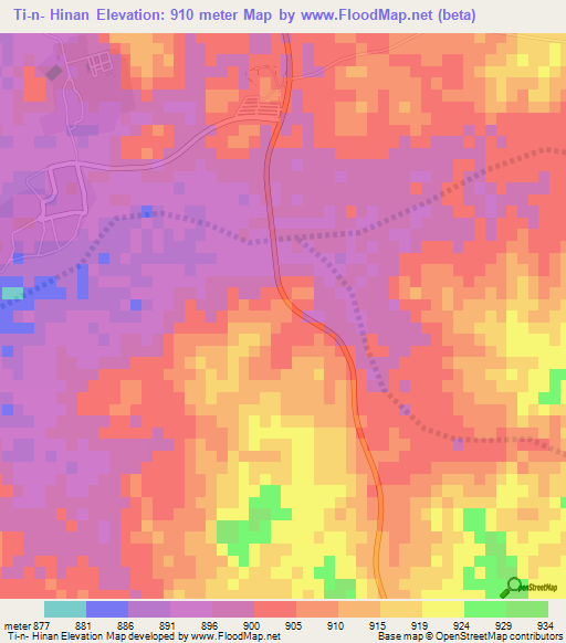 Ti-n- Hinan,Algeria Elevation Map