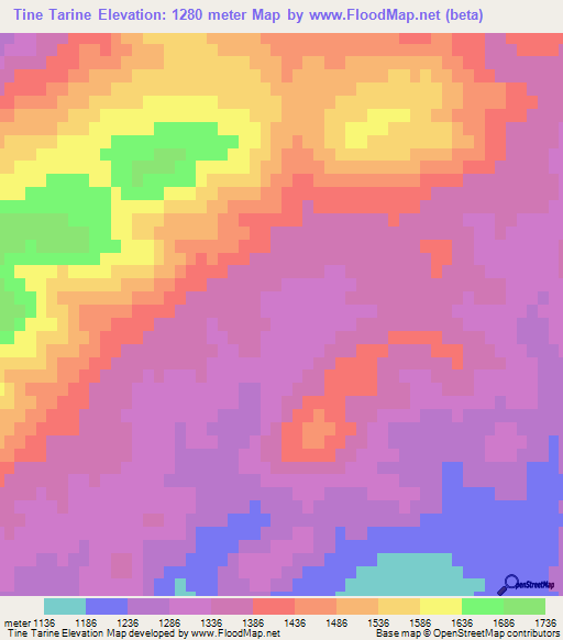 Tine Tarine,Algeria Elevation Map