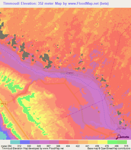 Timmoudi,Algeria Elevation Map