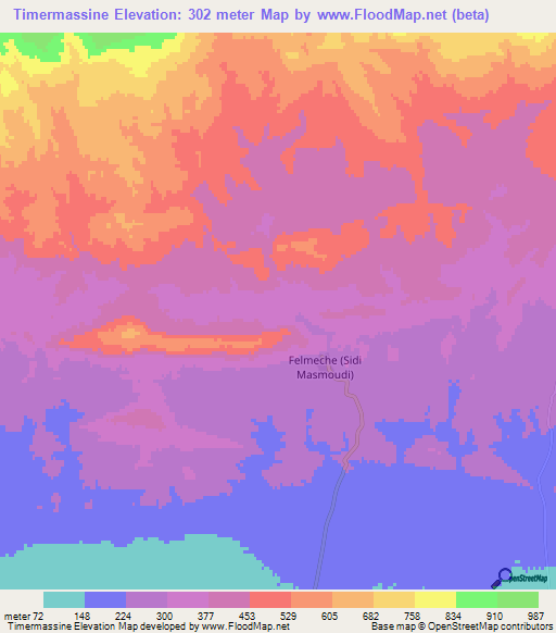 Timermassine,Algeria Elevation Map