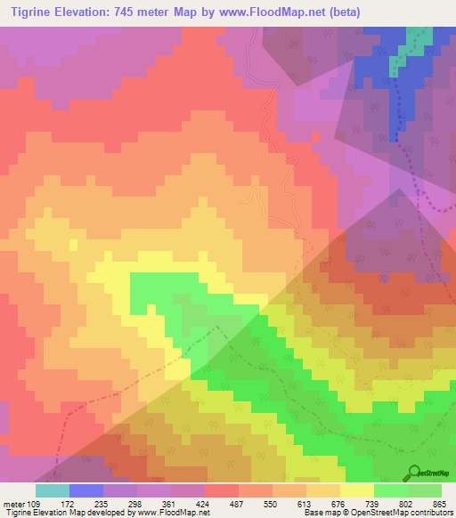 Tigrine,Algeria Elevation Map