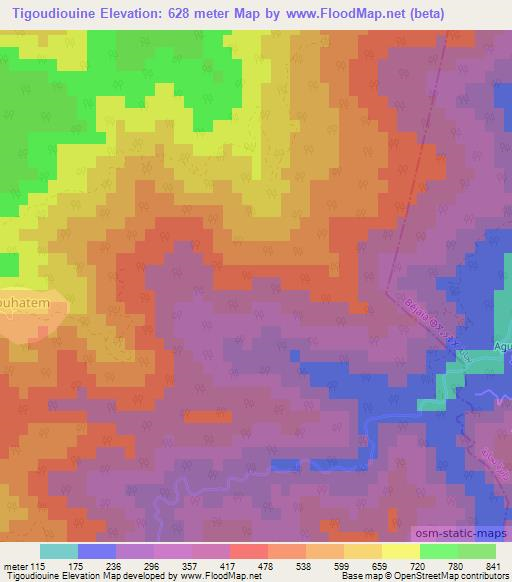Tigoudiouine,Algeria Elevation Map