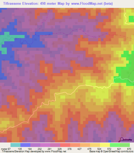 Tifirassene,Algeria Elevation Map