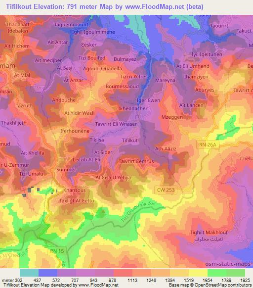 Tifilkout,Algeria Elevation Map