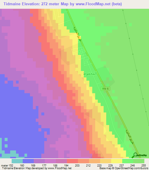 Tidmaine,Algeria Elevation Map