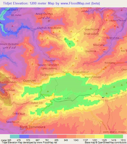 Tidjet,Algeria Elevation Map