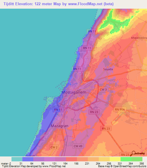 Tijditt,Algeria Elevation Map