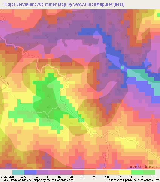 Tidjai,Algeria Elevation Map