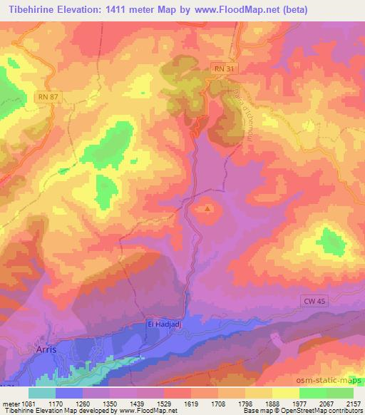 Tibehirine,Algeria Elevation Map