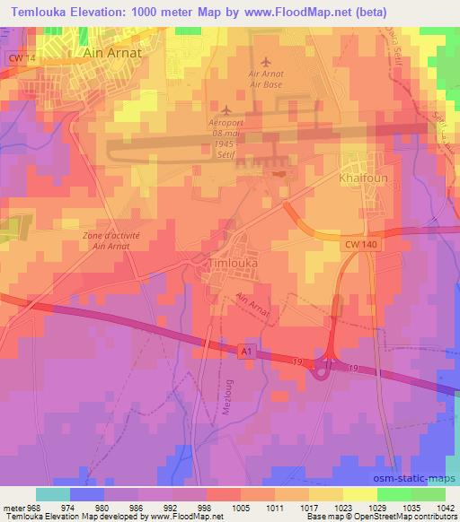 Temlouka,Algeria Elevation Map