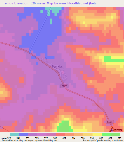 Temda,Algeria Elevation Map