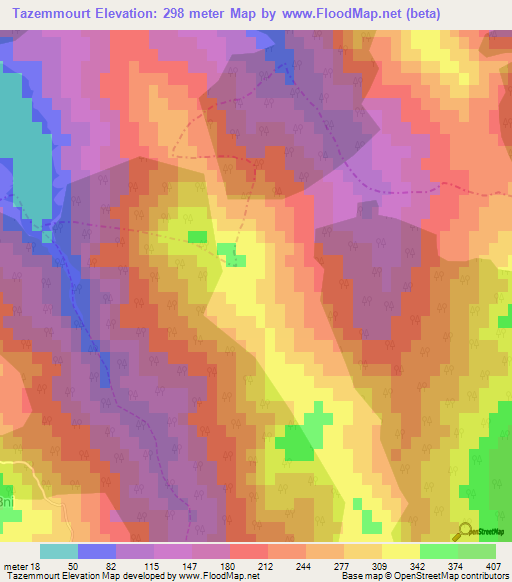 Tazemmourt,Algeria Elevation Map