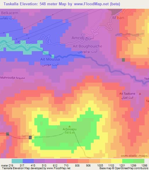 Taskalla,Algeria Elevation Map