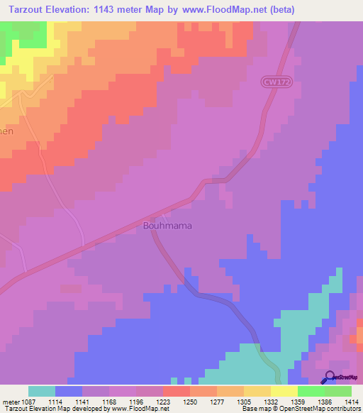 Tarzout,Algeria Elevation Map