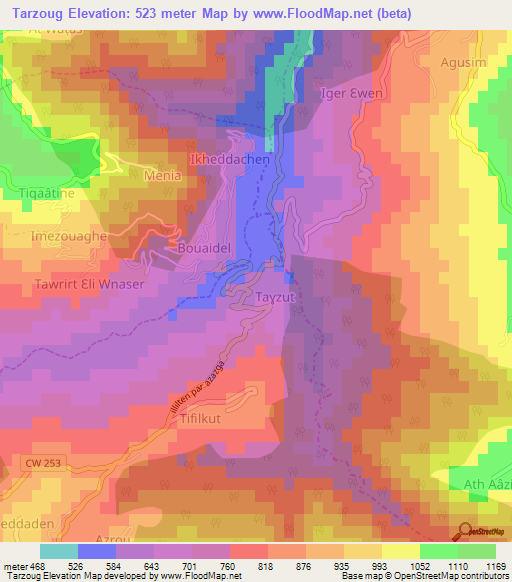 Tarzoug,Algeria Elevation Map