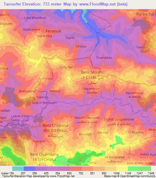 Tarourfet,Algeria Elevation Map