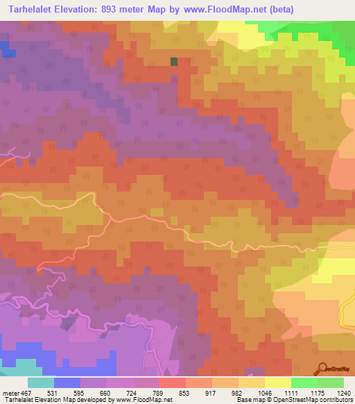 Tarhelalet,Algeria Elevation Map