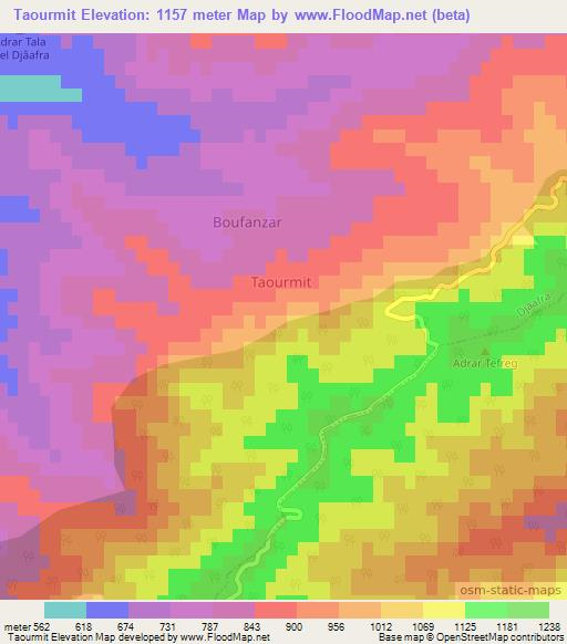 Taourmit,Algeria Elevation Map