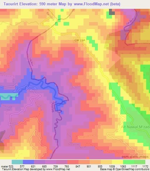 Taourirt,Algeria Elevation Map