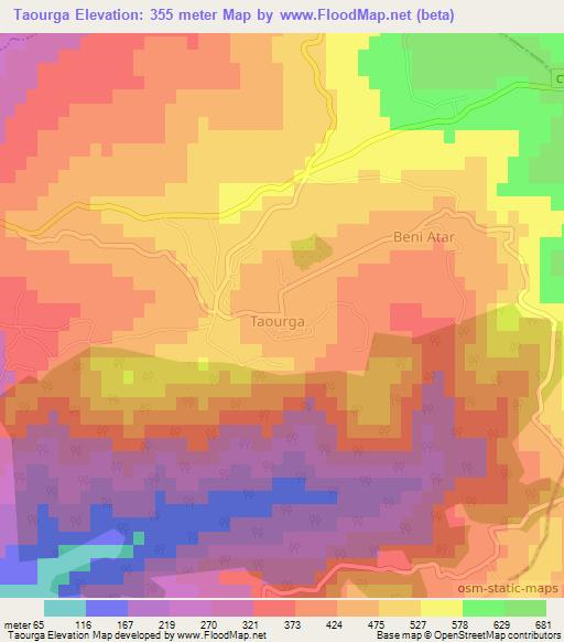 Taourga,Algeria Elevation Map