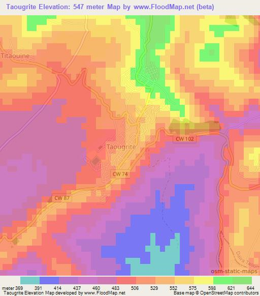 Taougrite,Algeria Elevation Map