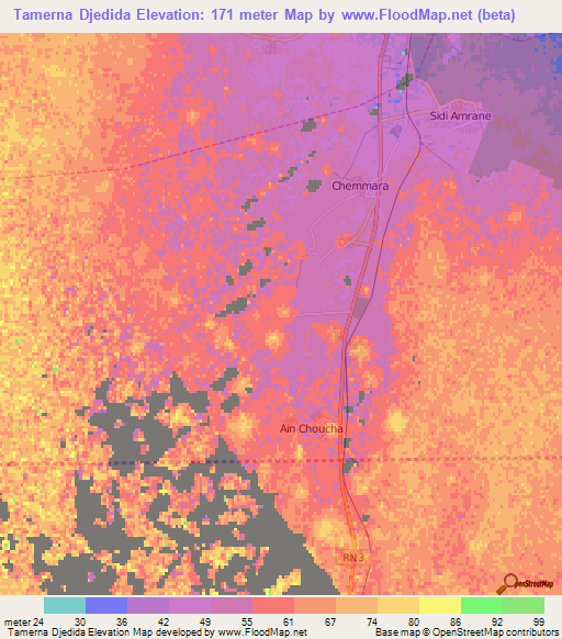 Tamerna Djedida,Algeria Elevation Map