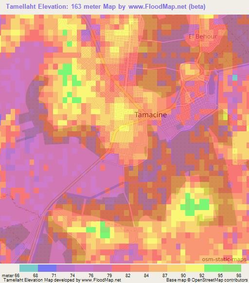 Tamellaht,Algeria Elevation Map