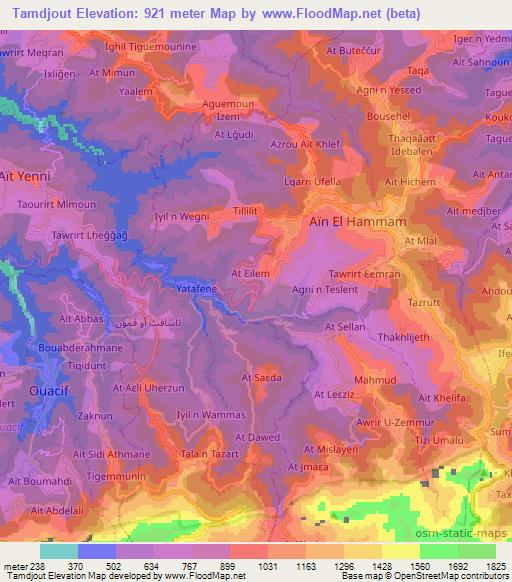 Tamdjout,Algeria Elevation Map