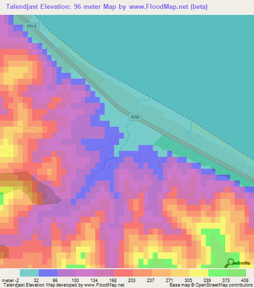 Talendjast,Algeria Elevation Map