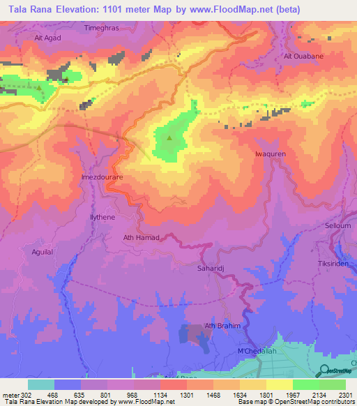 Tala Rana,Algeria Elevation Map