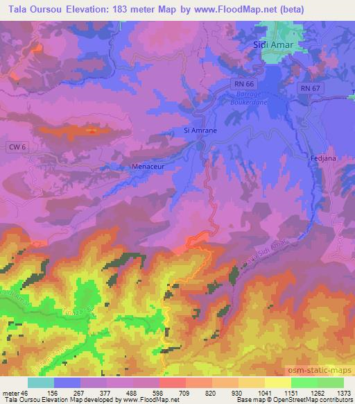 Tala Oursou,Algeria Elevation Map