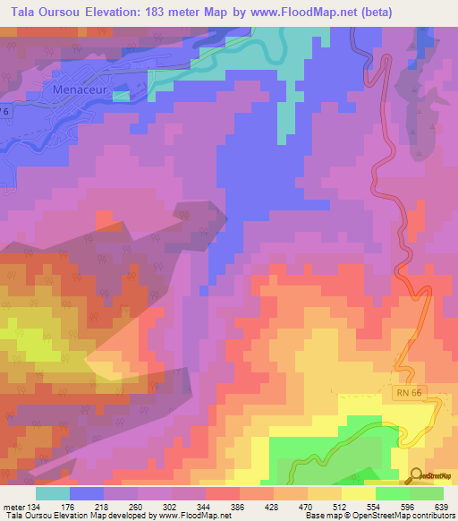 Tala Oursou,Algeria Elevation Map