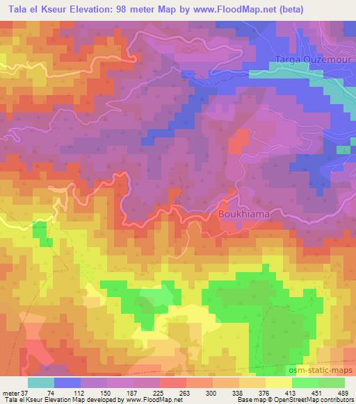 Tala el Kseur,Algeria Elevation Map