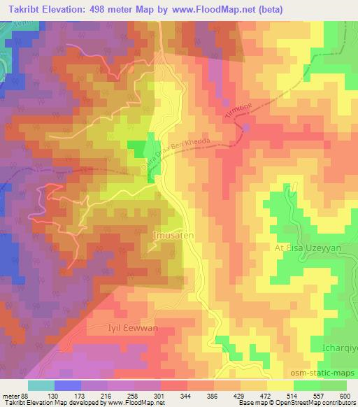 Takribt,Algeria Elevation Map