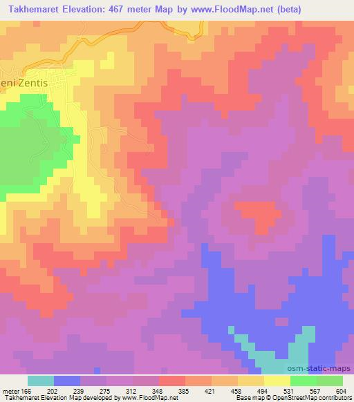 Takhemaret,Algeria Elevation Map