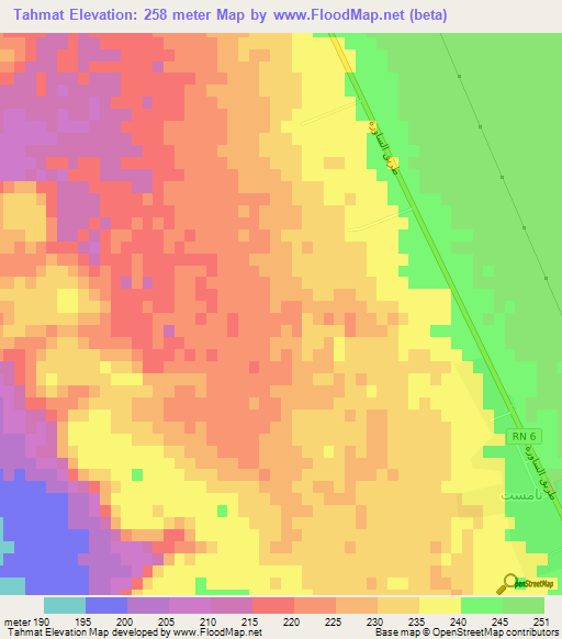 Tahmat,Algeria Elevation Map