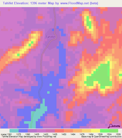 Tahifet,Algeria Elevation Map