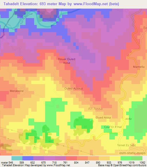 Tahadelt,Algeria Elevation Map
