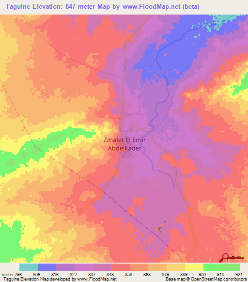 Taguine,Algeria Elevation Map