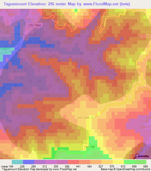 Taguemount,Algeria Elevation Map