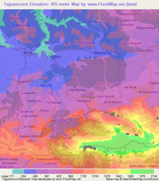 Taguemount,Algeria Elevation Map