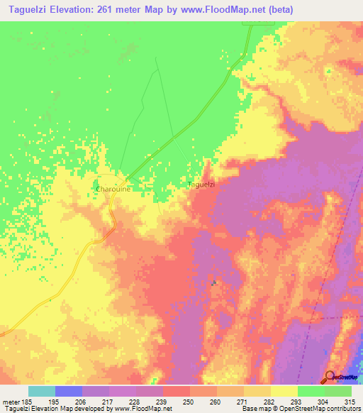 Taguelzi,Algeria Elevation Map
