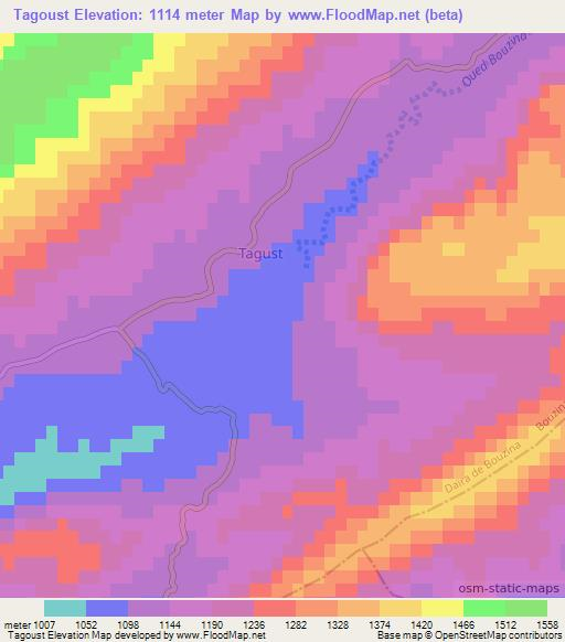Tagoust,Algeria Elevation Map