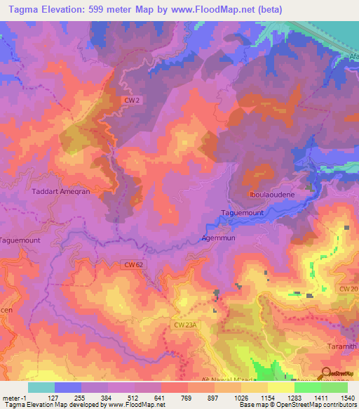 Tagma,Algeria Elevation Map
