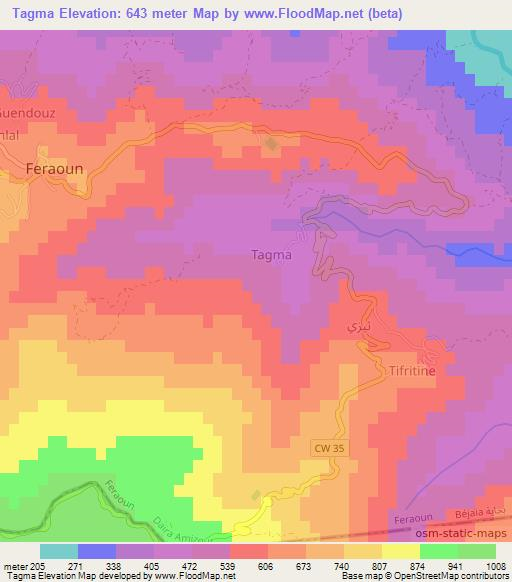 Tagma,Algeria Elevation Map