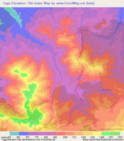 Taga,Algeria Elevation Map