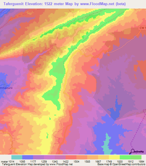 Taferguenit,Algeria Elevation Map