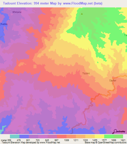 Tadount,Algeria Elevation Map