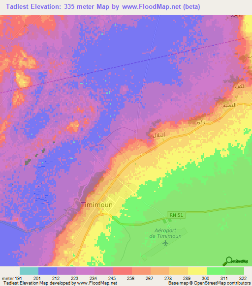Tadlest,Algeria Elevation Map